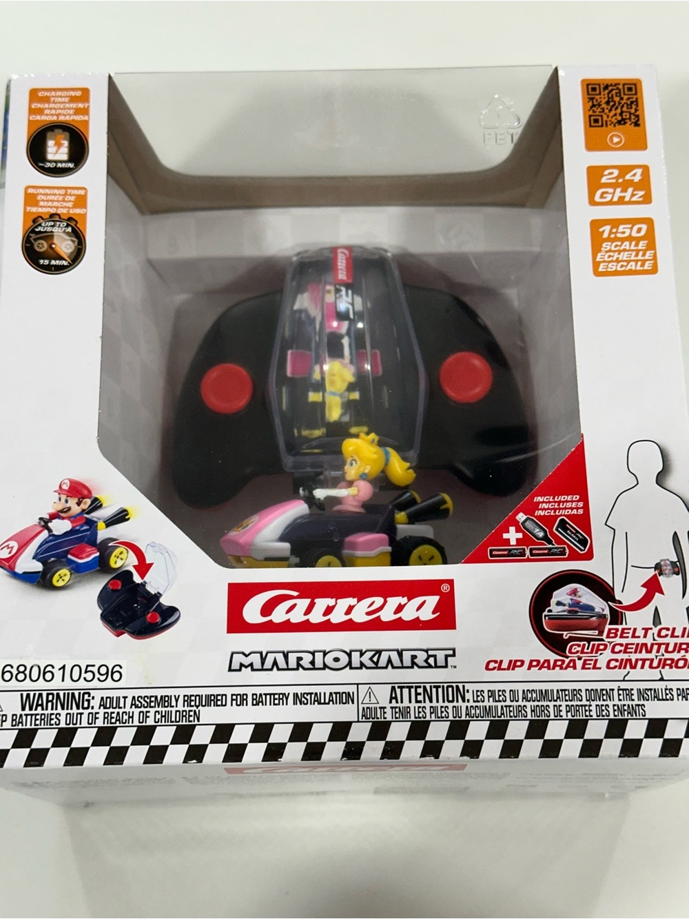 Carrera Mario Kart Peach RC Kart - Pink and Black New